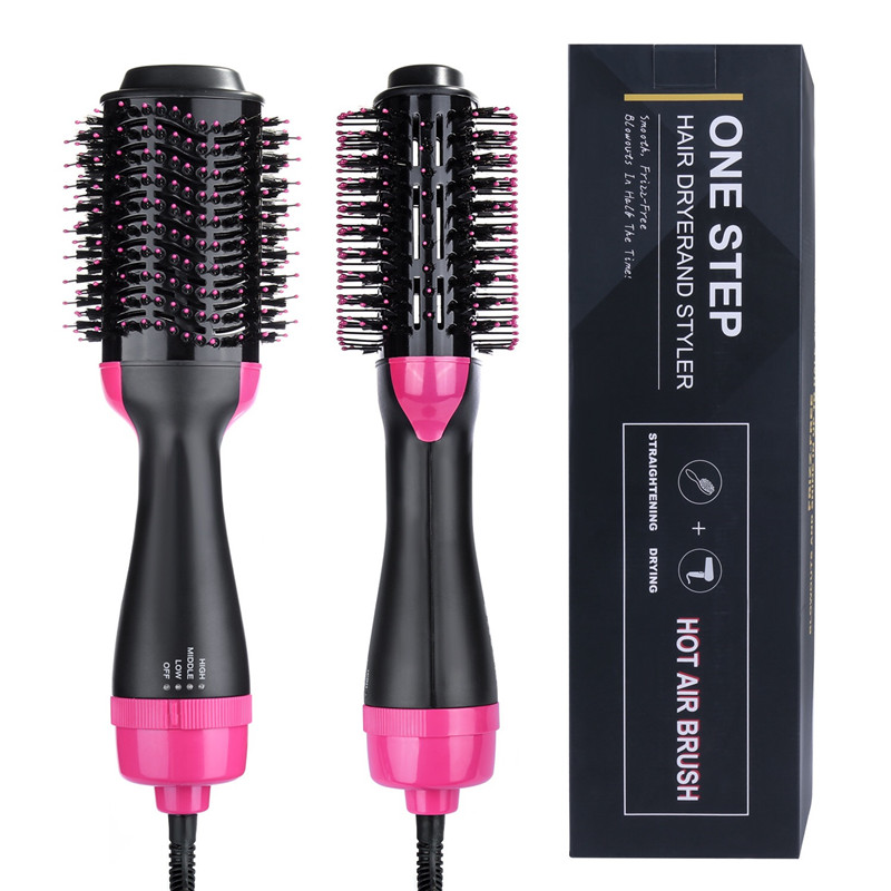 Kuumailmaharja hiustenkuivaaja ja Volumizer 4-IN-1 Salon Negative lon Styling Hair Dryer Brush keraaminen sähköpuhalluskuivain